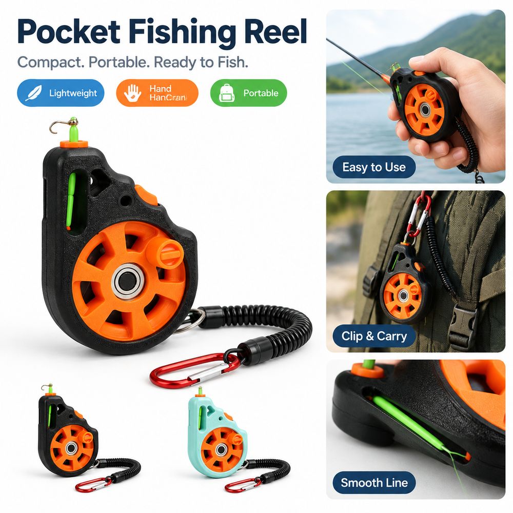 New Hand Line Reel Pocket Fish - Fly Reel ulasan dan harga
